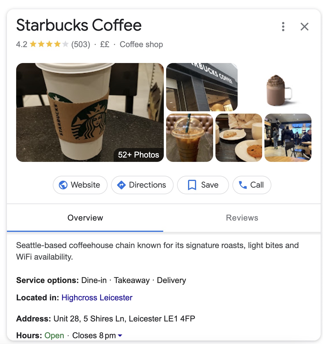 Starbucks GBP Profile