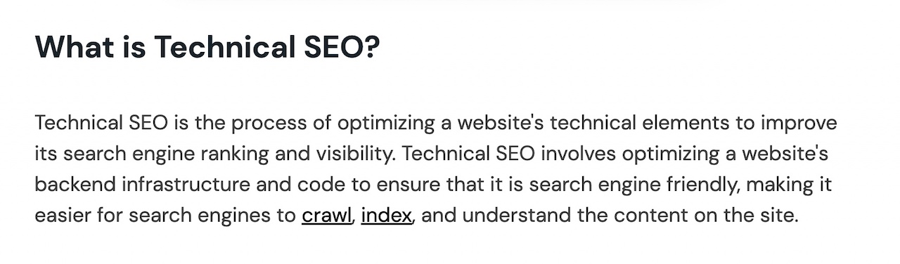 Technical SEO article internal links